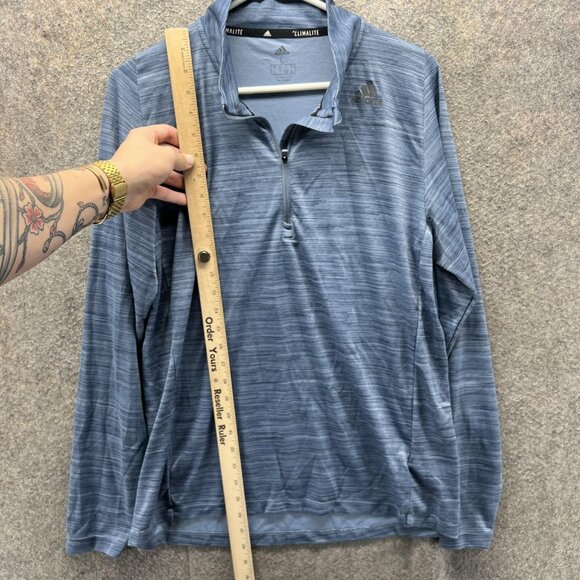 Adidas Sweatshirt Mens Large Blue Climalite Quarter Zip Pullover Athletic Golf - Picture 7 of 10